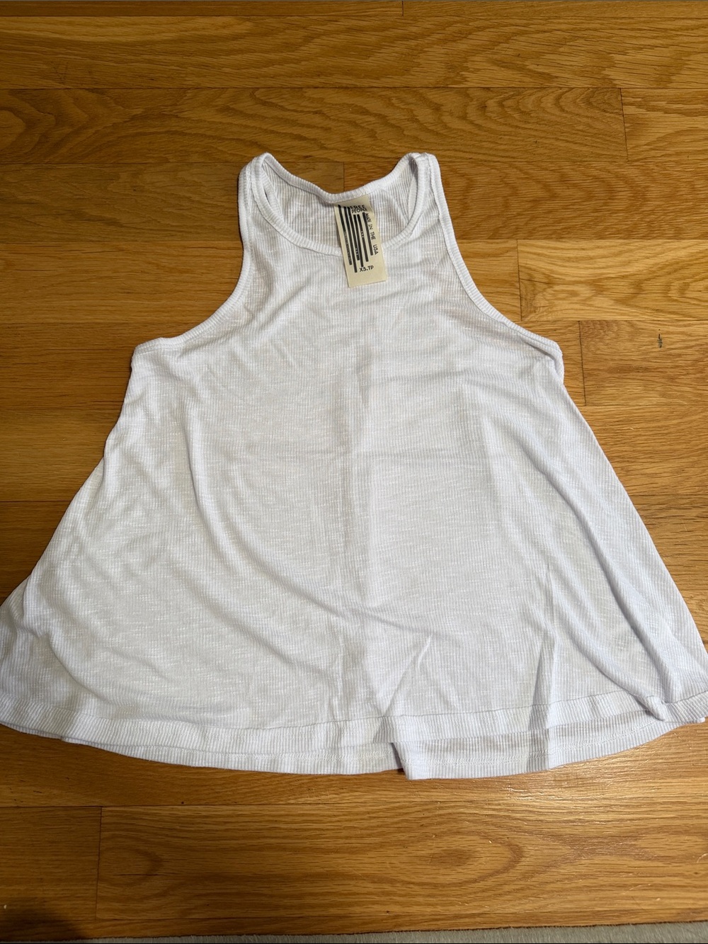 We the Free Women's White Ribbed Racerback Tank Top